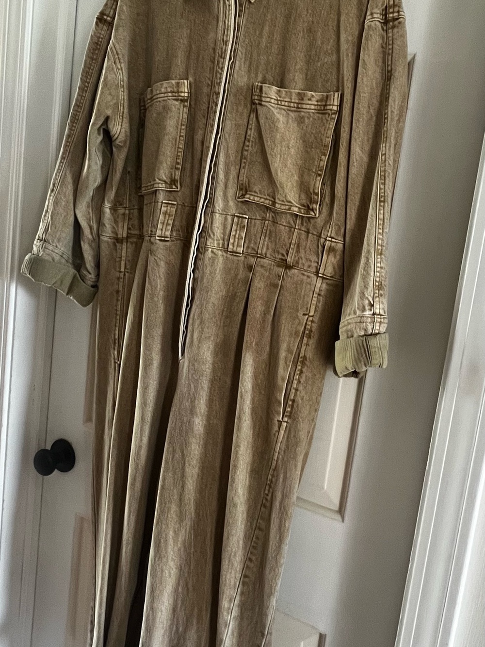 Free People Olive Utility Jumpsuit